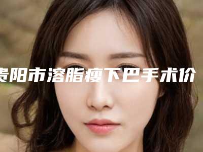 贵阳市溶脂瘦下巴手术价格表(价目)-贵阳市溶脂瘦下巴费用估计多少呢